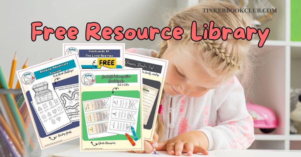 Free Resource Library--a little girl coloring at a table