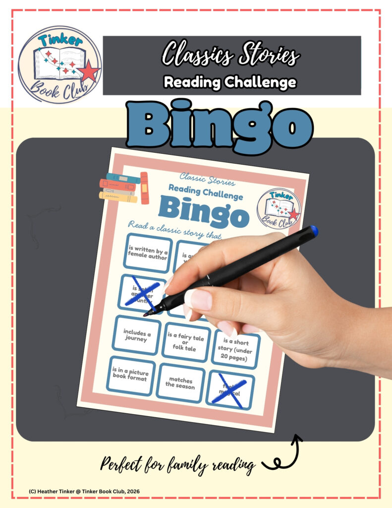Classic Stories Reading Challenge Bingo Board Cover Image