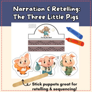 Narration & Retelling with The Three Little Pigs TPT Cover Image
