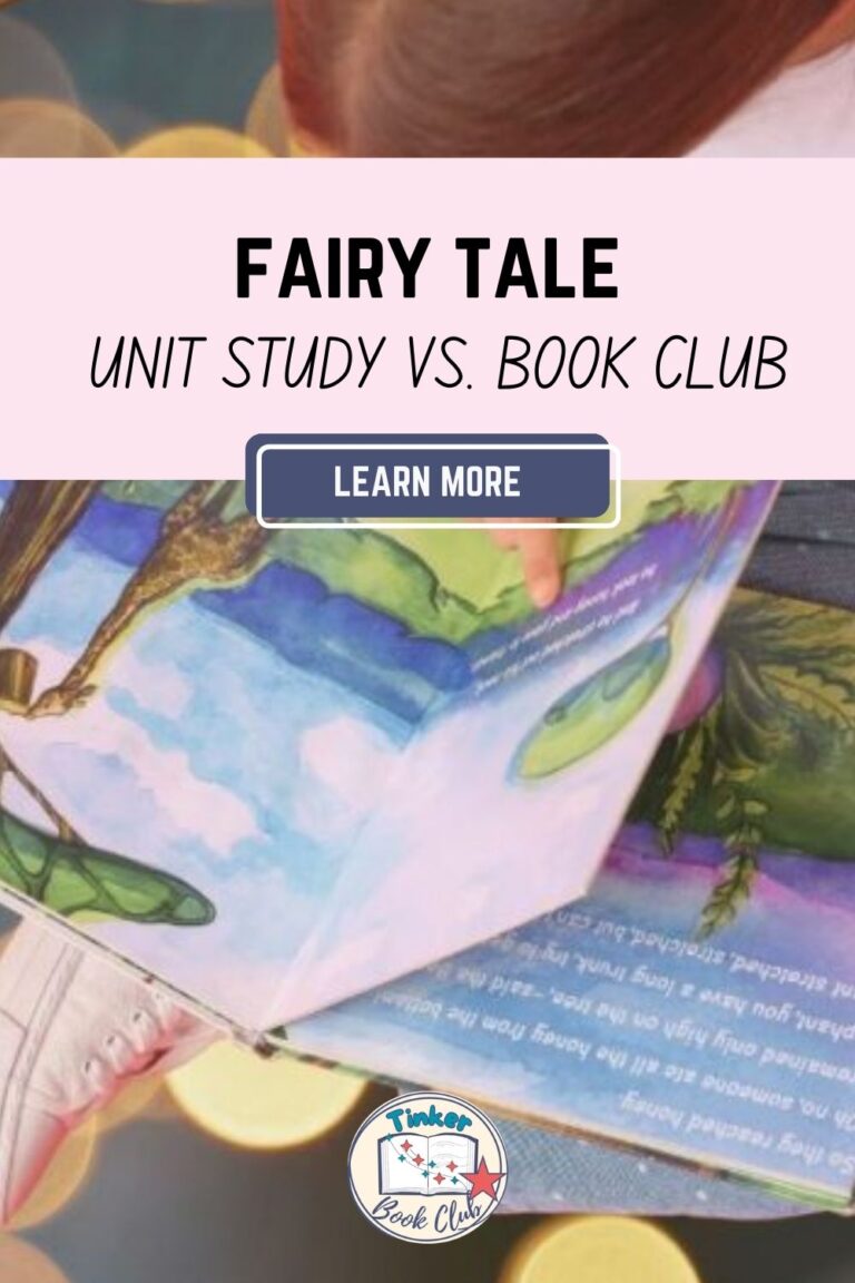 Pinterest Pin Image: Fairy Tale Unit Study vs. Book Club